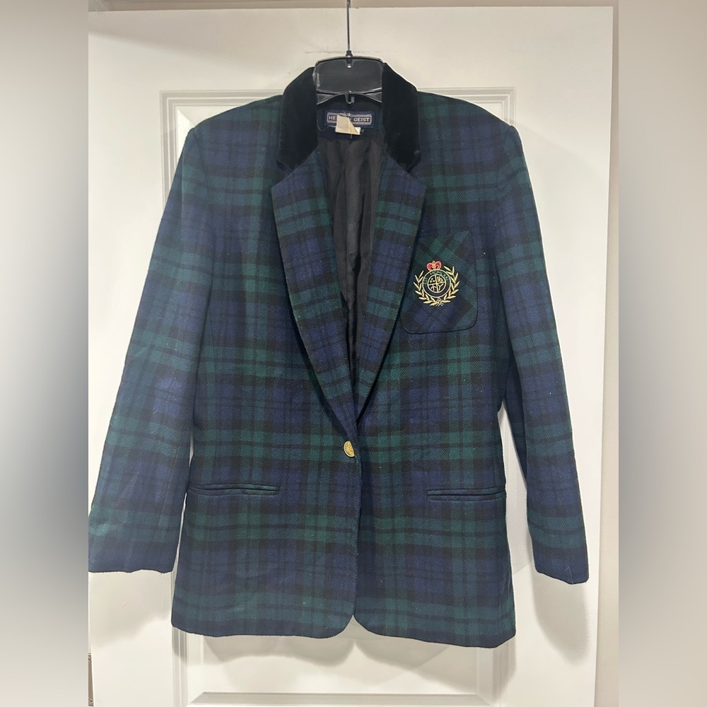 Vintage Herman Geist 70’s Wool Plaid Blazer - Picture 2 of 6